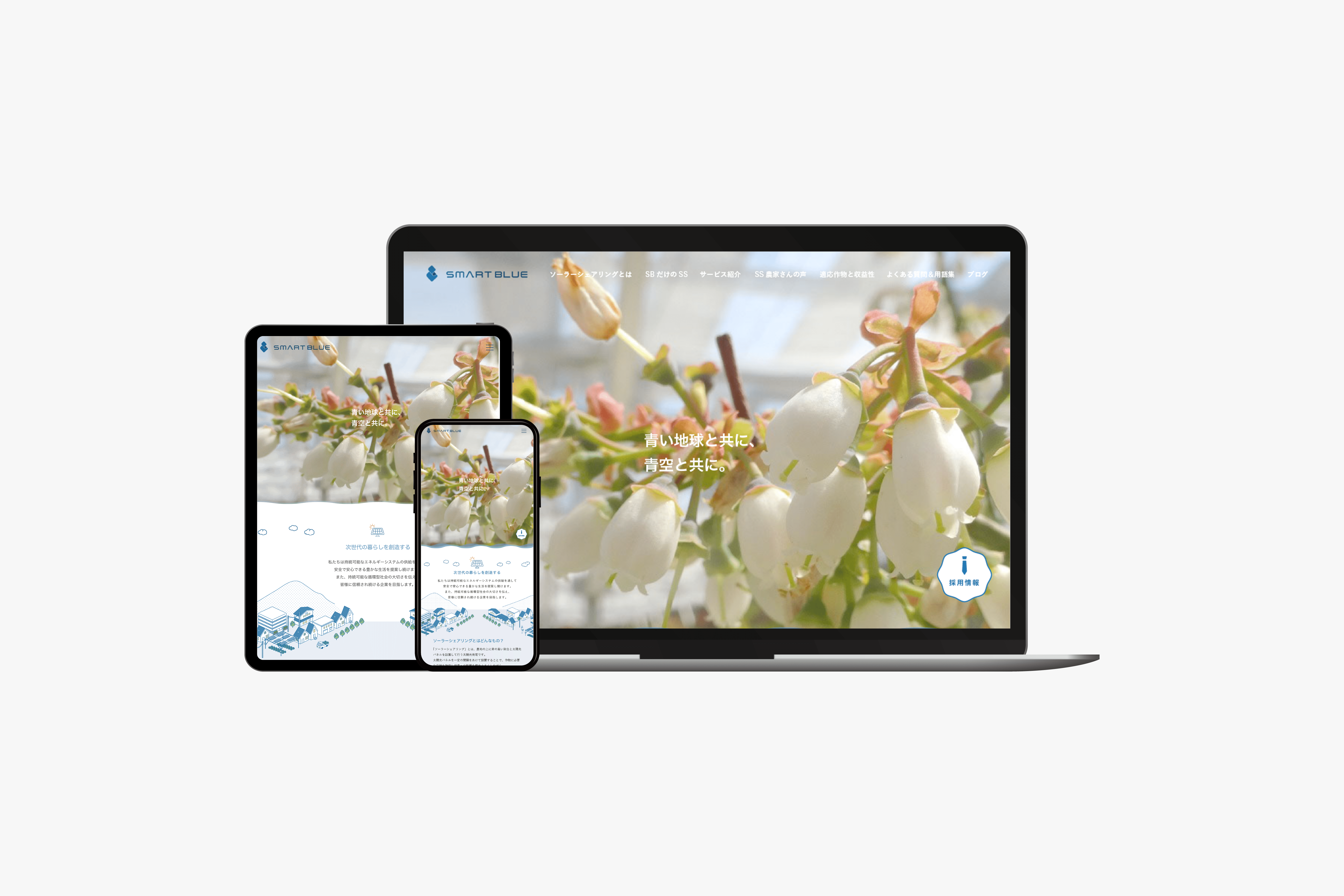 スマートブルー株式会社　サービスサイトの制作実績　メイン画像