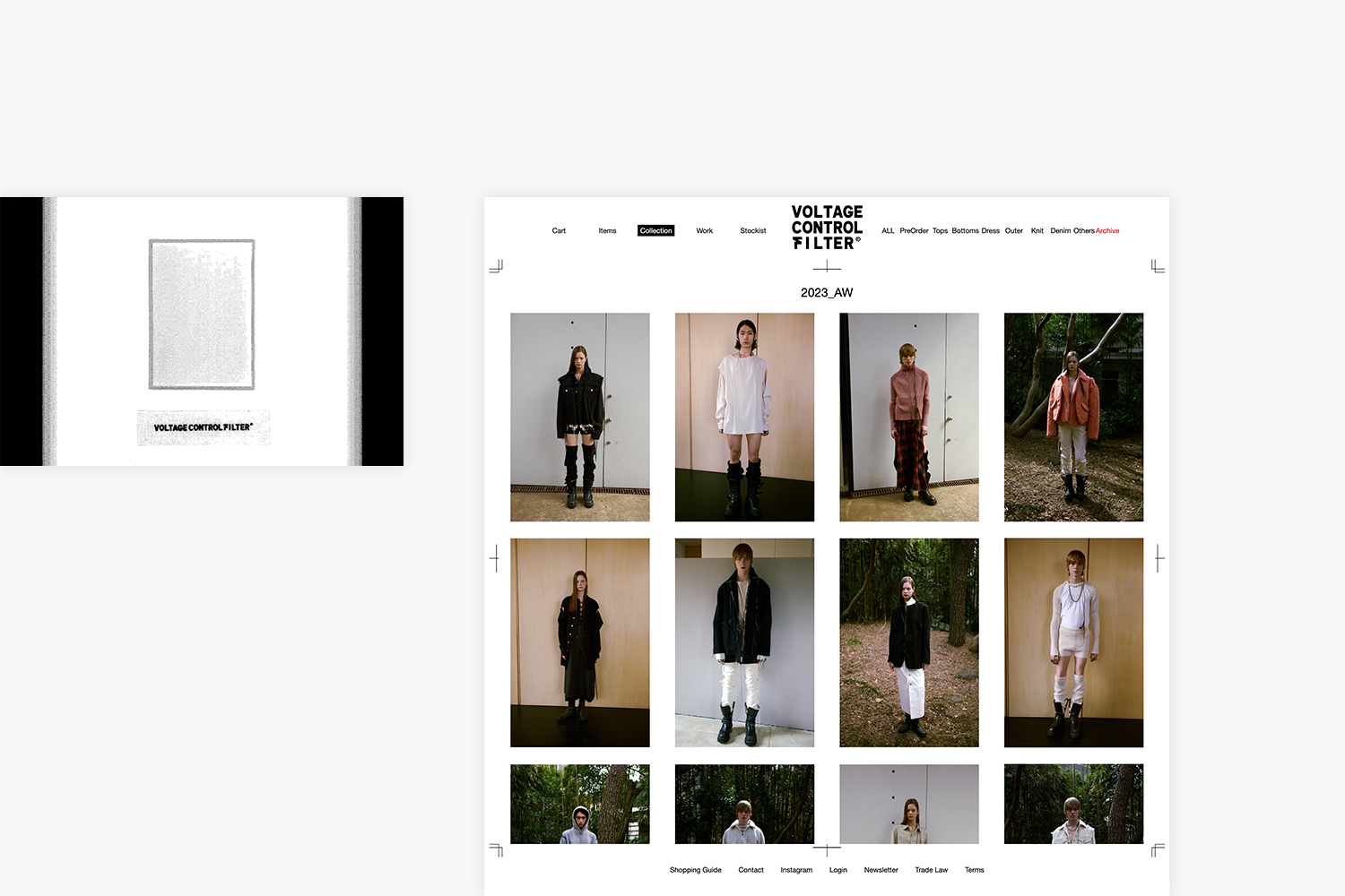 VOLTAGE CONTROL FILTER　ECサイトのトップページ