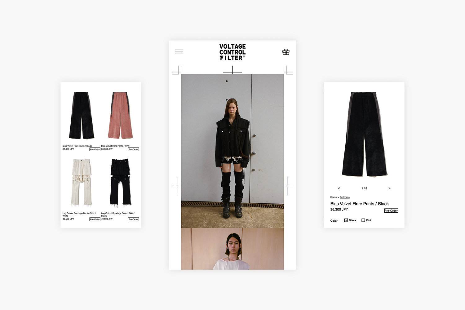 VOLTAGE CONTROL FILTER　ECサイトのモバイルページ