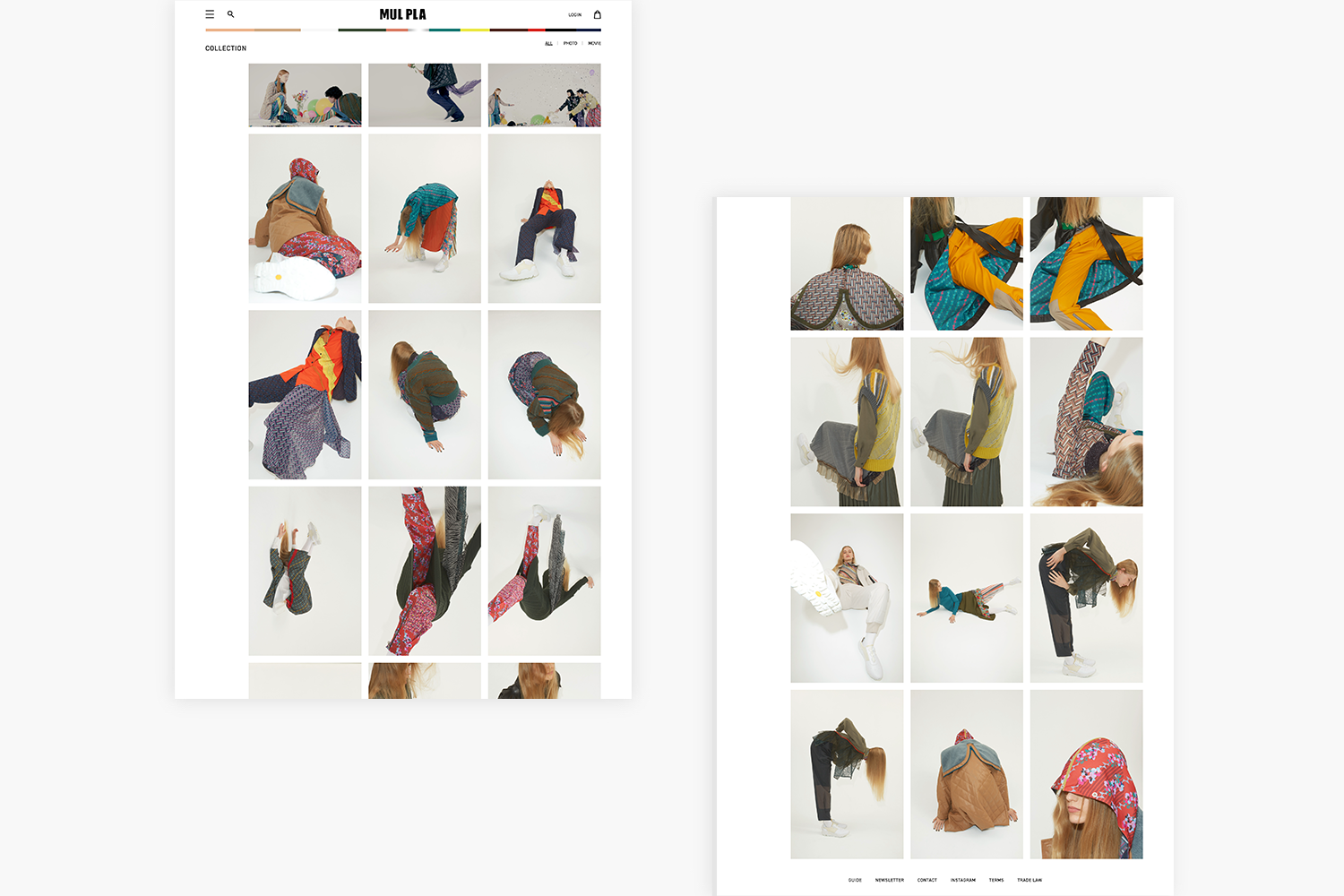 MULPLA　ECサイトのLookBookページ