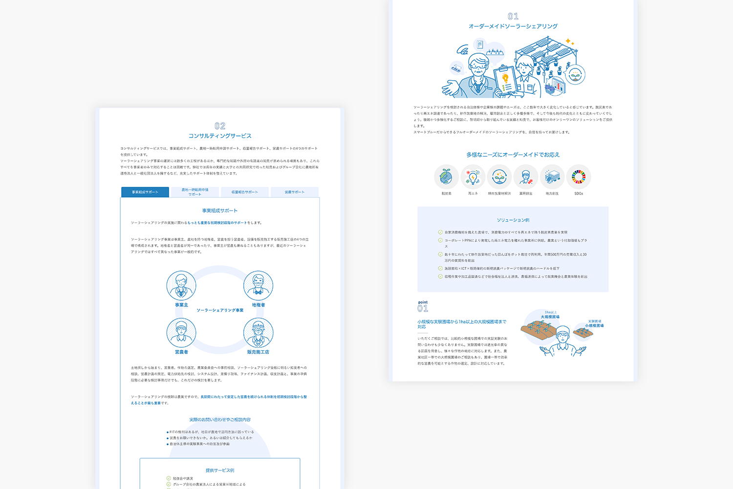 スマートブルー株式会社　サービスサイトのサービス紹介ページ
