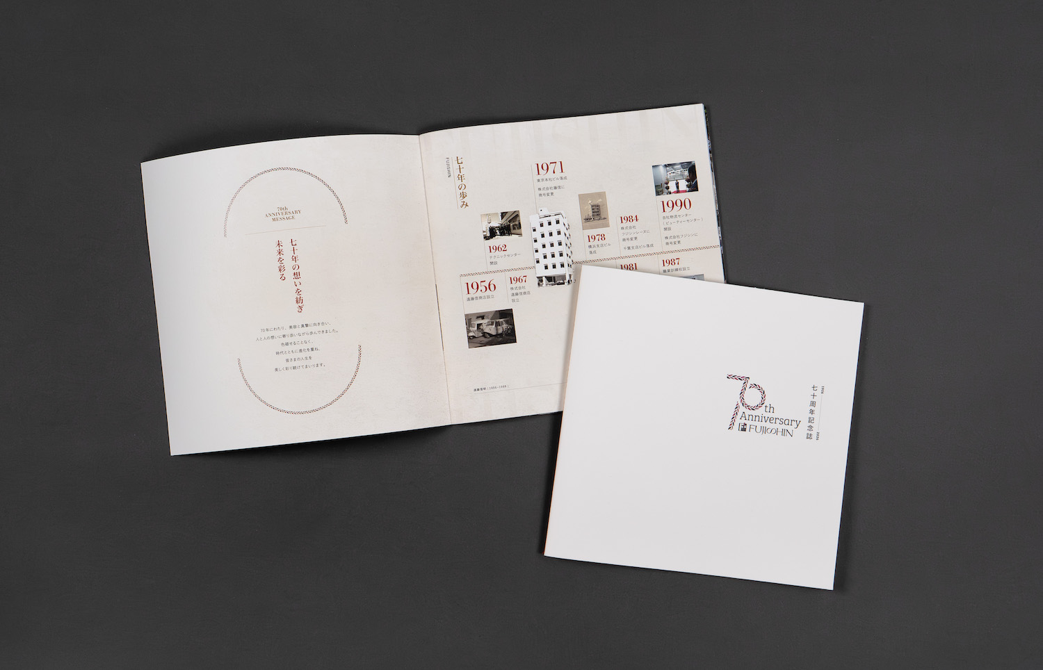 フジシン70周年記念誌　年表ページ
